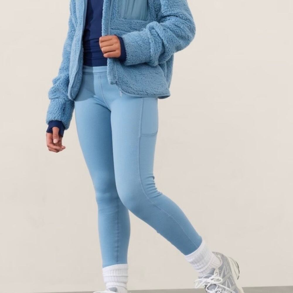 Athleta GIRL Altitude Edge Stash Legging 416318 Blue L 12